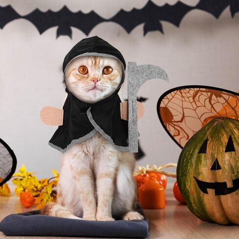 Ipetboom Halloween Cat Cloak، قطعة واحدة من ملابس الهالوين للحيوانات الأليفة، زي عباءة القطة in Saudi Arabia