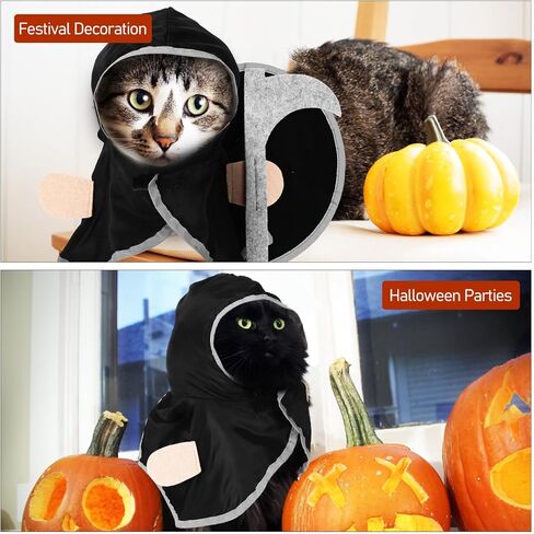 Ipetboom Halloween Cat Cloak، قطعة واحدة من ملابس الهالوين للحيوانات الأليفة، زي عباءة القطة in Saudi Arabia