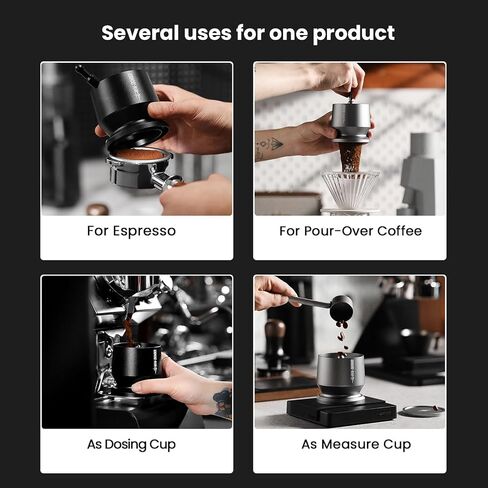 MHW-3BOMBER 51-54mm Blind Shaker Espresso Coffee Powder Receiver Container Espresso Grounds Cup 51mm/53mm/54mm，Black DR5504B in Saudi Arabia