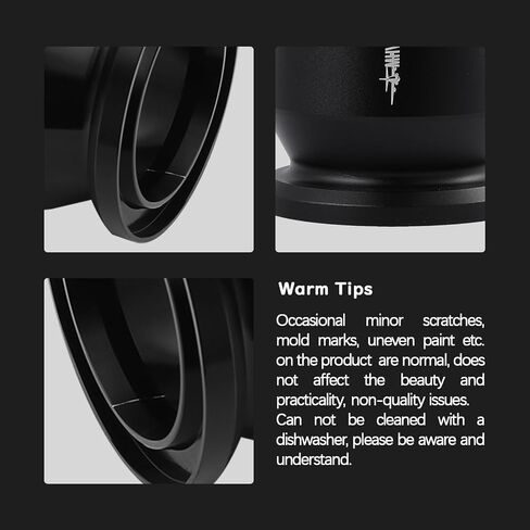 MHW-3BOMBER 51-54mm Blind Shaker Espresso Coffee Powder Receiver Container Espresso Grounds Cup 51mm/53mm/54mm，Black DR5504B in Saudi Arabia