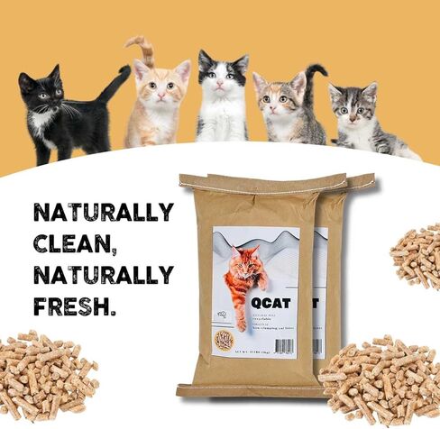 Non-clumping Cat Litter 11LBS (5Kg)- 100% Natural Pine Wood, Eco-friendly, Highly Absorbent, Superior Odor Control and Low Tracking - for Cats, Rabbits, Hamsters and Reptiles in Saudi Arabia