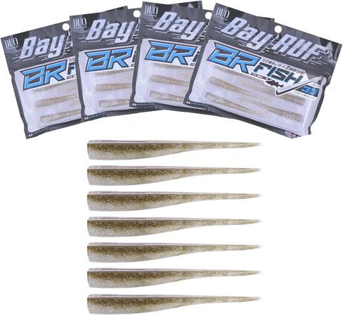 Bay Ruf BR Fish 3.3" 4 عبوات مكونة من 7 قطع، طُعم بلاستيكي ناعم لرأس BR، يخلق رميًا عالي الجاذبية وحركات انزلاقية مع عمليات مسح الذيل، صنع في اليابان: البطيخ الصغير in Saudi Arabia