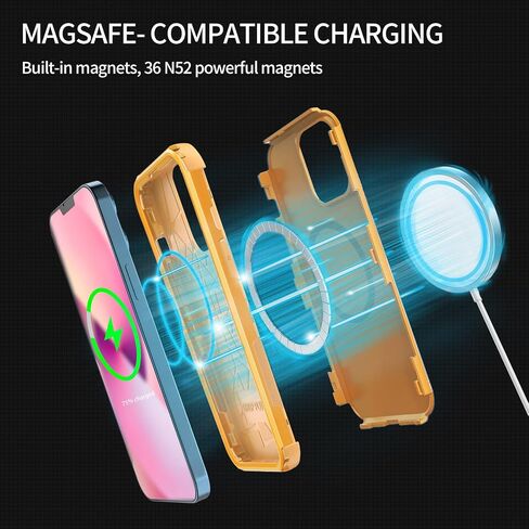 Unitedtime for iPhone 13 Pro Case Magnetic Compatible with MagSafe with Belt-Clip Holster, Rugged Shockproof Military Grade Tough Bumper Phone Cover Heavy Duty (Camouflage) in Saudi Arabia