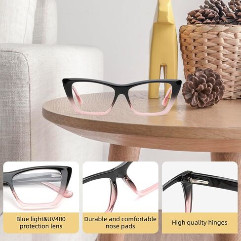 JOO'RTI 3 Pack Cat-Eye Blue Light Blocking Reading Glasses for Women,Stylish Design,Fashion and Cute in Kuwait