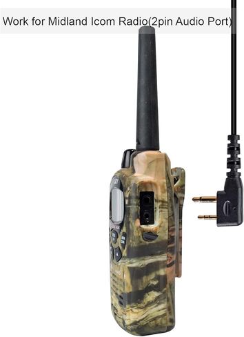 سماعة أذن راديو، قطعة أذن على شكل حرف D مع ميكروفون PTT لميدلاند LXT500VP3 GXT1050VP4 GXT1000XB Icom IC-V8 V80 V80E V82 V85 F4026 F3G F4G (عبوة من قطعتين) in Saudi Arabia