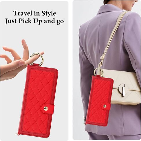 LBYZCASE Flip Folio Leather Wallet Case for Samsung Galaxy Z Fold 6, Z fold 6 Case with Card Slots[RFID Blocking],S Pen Holder,Wrist Strap for Women (Rose Gold) in Saudi Arabia