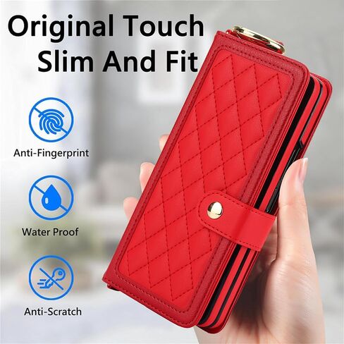 LBYZCASE Flip Folio Leather Wallet Case for Samsung Galaxy Z Fold 6, Z fold 6 Case with Card Slots[RFID Blocking],S Pen Holder,Wrist Strap for Women (Rose Gold) in Saudi Arabia