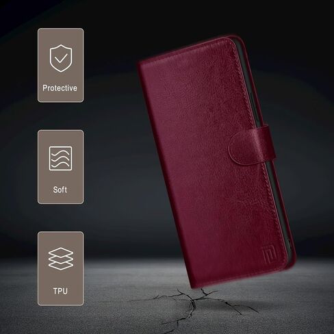 حافظة محفظة 2 في 1 قابلة للفصل لهاتف iPhone XR مع حامل بطاقة الائتمان، RFID Blocking، غطاء حماية من جلد البولي يوريثان قابل للطي للنساء والرجال لهاتف Apple XR، أحمر نبيذي in Saudi Arabia