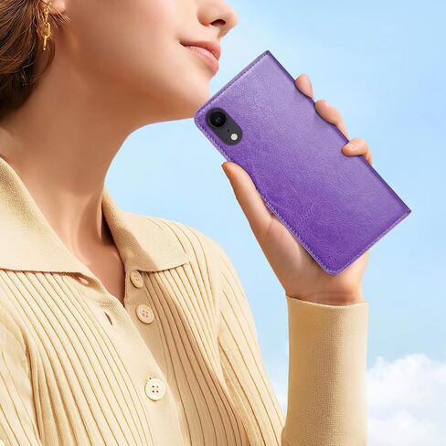 حافظة محفظة 2 في 1 قابلة للفصل لهاتف iPhone XR مع حامل بطاقة الائتمان، RFID Blocking، غطاء حماية من جلد البولي يوريثان قابل للطي للنساء والرجال لهاتف Apple XR، أحمر نبيذي in Saudi Arabia
