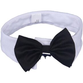 HomeSoGood Cat Tuxedo Black Bow Tie Dog Collar,Adjustable Suit Necktie Bows Pet Birthday Party Weddings Costumes(Black)