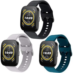 ViCRiOR Bands Compatible with Amazfit Bip 5/GTR 4/ GTR 3 Pro/GTR 3/GTR 2/GTR 2e/GTR 47mm, 3 Pack 22mm Soft Silicone Replacement Strap Watch Band for Amazfit Cheetah Pro/Balance