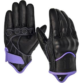 Harssidanzar Women's Motorcycle Gloves,Leather Motorcycle Gloves, Motorbike Gloves, Road Racing, Cycling, Climbing, Powersports Gloves Touchscreen GL016