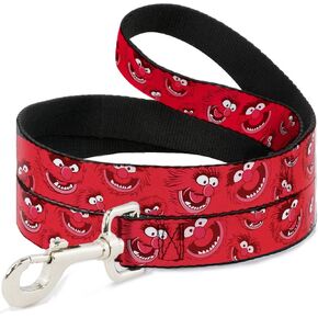 Buckle-Down Pet Leash - Animal Expressions Scattered Reds - 6 Feet Long - 1.5" Wide