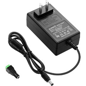 ALITOVE DC 12V Power Supply 2.5A 30W Power Adapter 100~240V AC to DC 12 Volt 2500mA Converter with 5.5 x 2.5mm DC Plug for LED Strip Lights CCTV Camera 3D Printer Wireless Routers BT Speaker