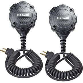 HYS Remote 2 Pin Shoulder Speaker Microphone, Shoulder Speaker mic for Motorola 2 Way Radios BPR40D BPR40 CP100D CP200D CP200 CP185 CLS1410 CLS1110 DLR1060 DTR700 RDU4100 RDU4160D RMU2040 RMU2080D
