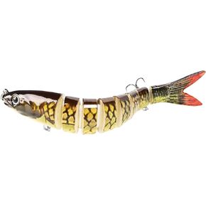 Multi Jointed Fish Whopper Plopper Fishing Lure for Freshwater and Saltwater, Slow Sinking Lifelike Swimbait Topwater Bass