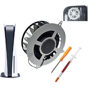 Fan Internal Cooling Fan Replacement for Sony PlayStation 5 PS5 23 Blades Fan 12047GA-12M-WB-01 12V 2.4A General 17 Blades Fan G12L12MS1AH-56J14 (with Heatsink Paste& T8 Screwdriver)