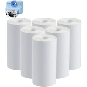 Instant Cameras Instant Print Paper, 6 Rolls Black & White Print Paper for KC02 Kids Instant Print Camera, NO-Ink HD Printing Thermal Print Paper Set - 6 Meters