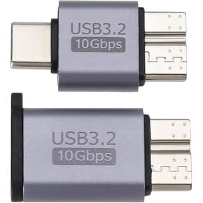 SING F LTD 2 قطعة USB C ذكر/أنثى إلى USB Micro B ذكر محول القرص الصلب 10 جيجابت في الثانية USB 3.2 محول متوافق مع Toshiba متوافق مع Seagate