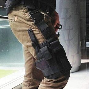 GOTICAL Tactical Army SWAT Handed Drop Leg Thigh Pistol Hand Gun Holster (Black, Right Hand)