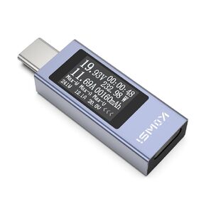 YOJOCK USB C Tester Power Meter 4-30V 0-6.5A Digital Multimeter, Type C Voltage and Current Tester Meter, Power Bank Capacity, Working Time Ammeter Voltmeter USB Cable Charger Detector