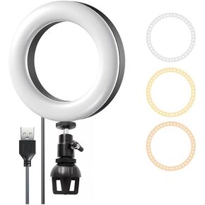 Video Conference Lighting Kit, HuaerHui LED Ring Light for Computer, Laptop, MacBook, Monitor with Clip Hot Shoes Mount, Lighting for Zoom Meetings/Remote Working/Self Broadcasting/Live Streaming