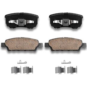 HYFTJYZ Front Ceramic Disc Brake Pads For 2000-2006 Nissan Sentra - 1989-1998 240SX - 1990-1992 Stanza - 1991-1993 INFINITI G20 Axxess with Hardware Kits 4PCS (HZ-462)
