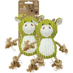 Eco-Bud Buddy Pet Toys for Dogs, Densely Woven Squeaky Dog Toys with Built-in Squeak, Long-Lasting and Durable Dog Toys, Recycled Plush Dog Squeaky Toys