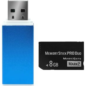 8GB Memory Stick Pro Duo (MARK2) for PSP Camera Memory Card and a All in One Reader USB 2.0