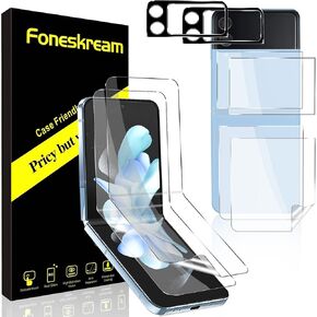 [2+2+2 Pack] Soft TPU Flim Compatible for Samsung Galaxy Z Flip 4 5G Screen Protector 6.7 inch + Camera Lens Protector [Bubble Free] [Anti-Scratch][Not Samsung Galaxy Z Flip 3/5]