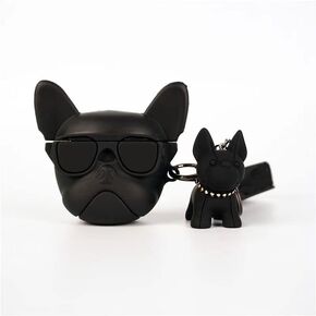 Cool Silicone Hiphop Bulldog Headphone Case Compatible with Airpods Pro Headphones Funny Cover with Bull Dog Keychain for Boys Girls Teenager Best Gift