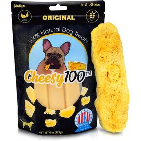 Cheese Dog Chews|US-Crafted for Puppies & Dogs |Softer Natural Alternative to Himalayan Dog Chews & Yak Chews| Salt & Rawhide-Free| Tastier Than Yak Chews (3 Medium Sticks)