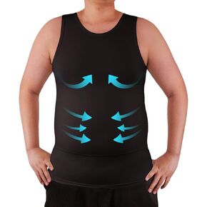 Aptoco Compression Shirts for Men Body Shaper Slimming Undershirt Tank Top for Gynecomastia Man Vest