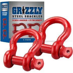 D Ring Shackles, 3/4 Inch, Black, 2 Pack – Heavy Duty Forged Steel with 4.75 Ton Capacity – Ideal for Jeeps, ATV’s, Trucks to use with Recovery,Towing, Snatch Straps,Snatch Block,Tree Savers