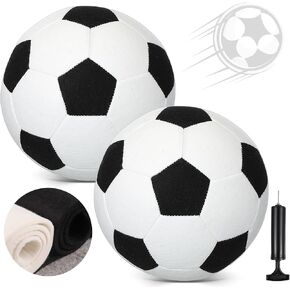 2 Pcs Soft Soccer Balls Bulk with Pump Christian Charity Donation Supplies Official Size Machine Stitched Soccer Colorful Indoor Outside Sport Soccer for Kids Valentine's Day Gifts