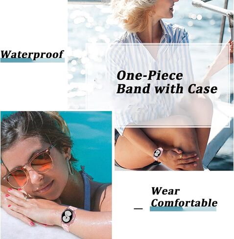 NINKI Compatible Galaxy Watch 4 Band Clear Galaxy Watch 5 Band,Full Protective Sport Samsung Watch 4 Band for Women Men Bumper Replacement Strap Case Band for Samsung Galaxy Watch 5 Band Transparent in Saudi Arabia