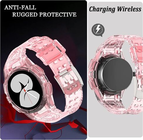 NINKI Compatible Galaxy Watch 4 Band Clear Galaxy Watch 5 Band,Full Protective Sport Samsung Watch 4 Band for Women Men Bumper Replacement Strap Case Band for Samsung Galaxy Watch 5 Band Transparent in Saudi Arabia