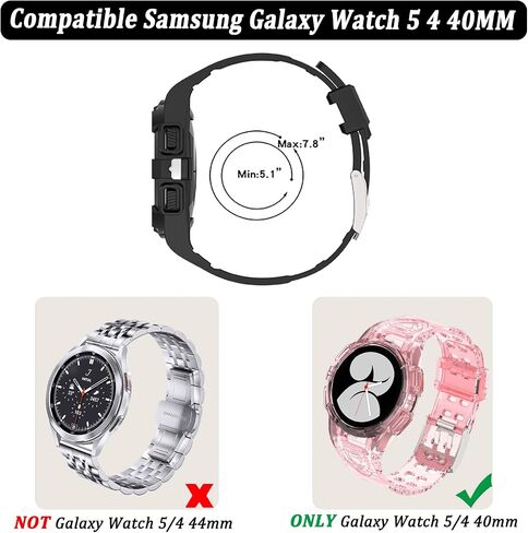 NINKI Compatible Galaxy Watch 4 Band Clear Galaxy Watch 5 Band,Full Protective Sport Samsung Watch 4 Band for Women Men Bumper Replacement Strap Case Band for Samsung Galaxy Watch 5 Band Transparent in Saudi Arabia