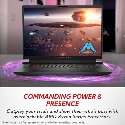 كمبيوتر محمول Alienware M18 للألعاب، AMD Ryzen 9 7845HX، ذاكرة وصول عشوائي DDR5 سعة 32 جيجابايت، محرك أقراص SSD سعة 2 تيرابايت، NVIDIA GeForce RTX 4070، شاشة 18 FHD+، لوحة مفاتيح بإضاءة خلفية، Windows 11 Pro، Dark Metallic Moon، أسود in Kuwait