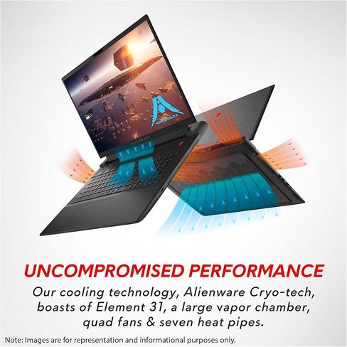 كمبيوتر محمول Alienware M18 للألعاب، AMD Ryzen 9 7845HX، ذاكرة وصول عشوائي DDR5 سعة 32 جيجابايت، محرك أقراص SSD سعة 2 تيرابايت، NVIDIA GeForce RTX 4070، شاشة 18 FHD+، لوحة مفاتيح بإضاءة خلفية، Windows 11 Pro، Dark Metallic Moon، أسود in Kuwait