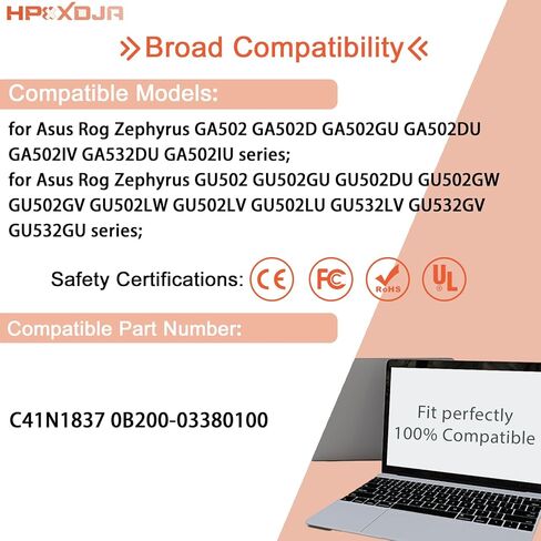C41N1837 استبدال بطارية الكمبيوتر المحمول ASUS Rog Zephyrus GU502 GU502DU GU502GV GU502LU GU502LW GU502LV GX502LXS GX502GV GX502GW Rog Zephyrus G15 GA502 GA502D GA502DU GA502GU GA502IV in Kuwait