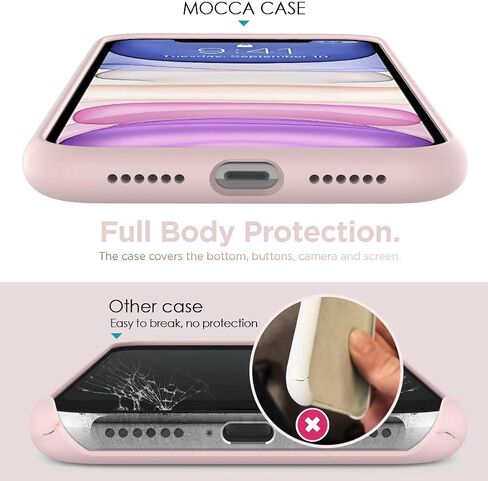 MOCCA for iPhone 11 Case with Ring Kickstand | Super Soft Microfiber Lining | Anti-Scratch Liquid Silicone Shock-Absorbing Case for iPhone 11 - Pink Sand in Saudi Arabia