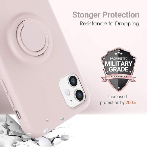 MOCCA for iPhone 11 Case with Ring Kickstand | Super Soft Microfiber Lining | Anti-Scratch Liquid Silicone Shock-Absorbing Case for iPhone 11 - Pink Sand in Saudi Arabia