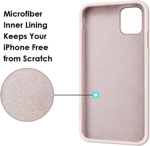 MOCCA for iPhone 11 Case with Ring Kickstand | Super Soft Microfiber Lining | Anti-Scratch Liquid Silicone Shock-Absorbing Case for iPhone 11 - Pink Sand in Saudi Arabia