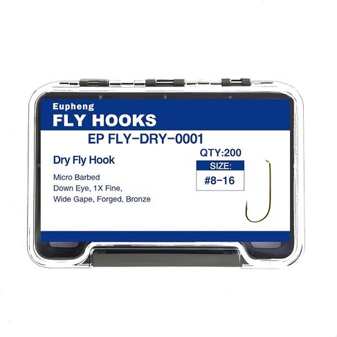Fly Hooks Assortment of Best Sizes Dry Wet Nymph Shrimp&Pupa, Streamer, Caddis, Jig, Scud Flies Great Value Package Micro Barbed Bronze Forged Fishing Hooks in Saudi Arabia