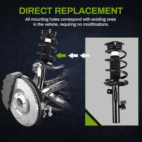 Autosaver88 Pair New Front Complete Quick Struts Shock Coil Spring Assembly Compatible with 2005 2006 2007 2008 2009 2010 Chrysler 300, 2006 2007 2008 2009 2010 Dodge Charger, 2005-2008 Dodge Magnum in Kuwait