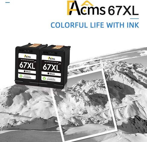 خرطوشة حبر بديلة معاد تصنيعها لطابعة HP 67 67XL Envy 6052 6058 6075 DeskJet 2732 2755 DeskJet Plus 4152 4155 4158 (2 أسود) in Kuwait