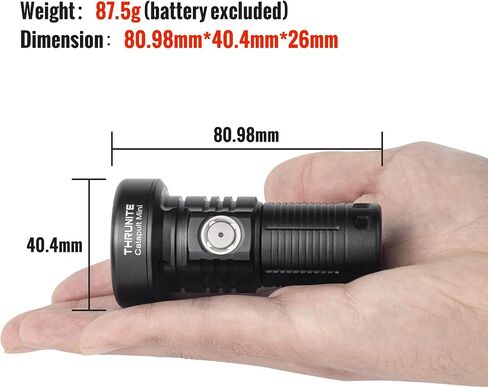 ThruNite Catapult Mini, Max 598 Meters Throw 680 Lumens LED Flashlight USB-C Rechargeable Handheld EDC Flashlights Searchlight Cool White in Saudi Arabia