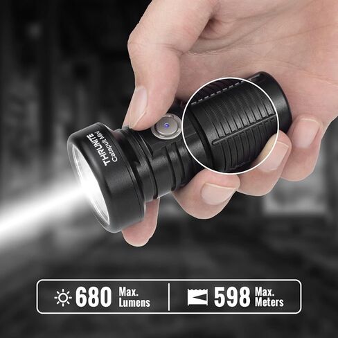 ThruNite Catapult Mini, Max 598 Meters Throw 680 Lumens LED Flashlight USB-C Rechargeable Handheld EDC Flashlights Searchlight Cool White in Saudi Arabia