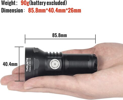 ThruNite Catapult Mini, Max 598 Meters Throw 680 Lumens LED Flashlight USB-C Rechargeable Handheld EDC Flashlights Searchlight Cool White in Kuwait